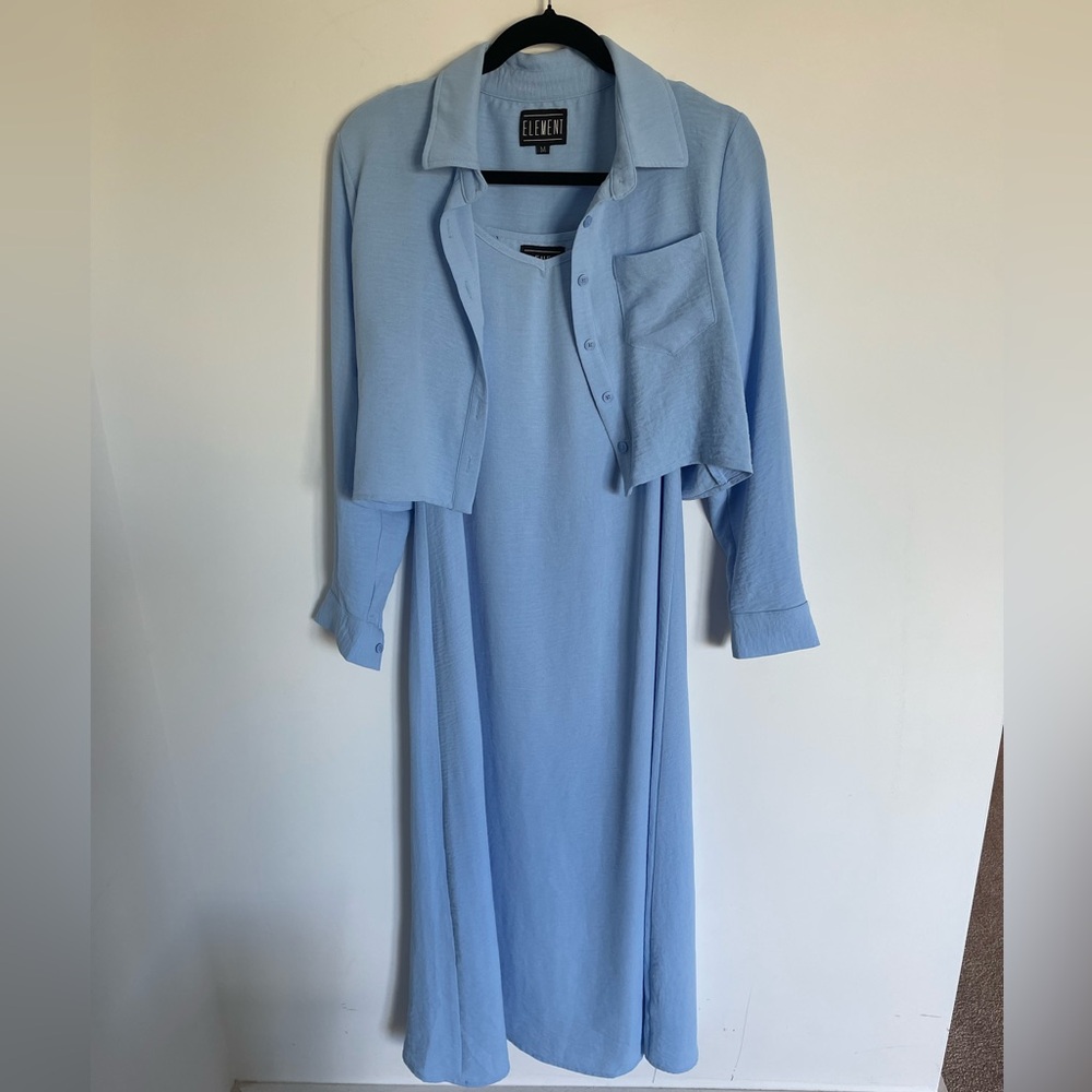 Element Light Blue Long Sleeve Dress